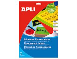 Etiqueta adhesiva apli 02881 210x297 mm para fotocopiadora laser caja con 20 hojas din a4 verde