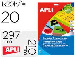 Etiqueta adhesiva apli 02881 210x297 mm para fotocopiadora laser caja con 20 hojas din a4 verde