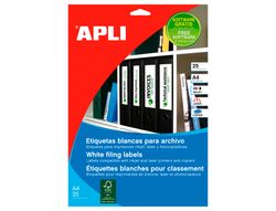 Etiqueta Adhesiva Apli 1233 Tamaño 190X61 mm para Fotocopiadora Laser Ink-Jet Caja 25 Hojas con 100