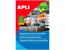 Etiqueta Adhesiva Apli 35,1X16,9 mm Fotocopiadora Laser Inkjet Caja 25 Hojas Din A4 con 2000 Etiquetas