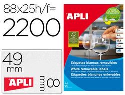 Etiqueta Adhesiva Apli Removible 10314 Especial Joyeria 45X8 mm Fotocopiadora Laser Ink-Jet Caja con 25