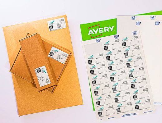 Etiqueta adhesiva avery blanca permanente reciclada 100% para impresora laser 63,5x38,1 mm caja de 315