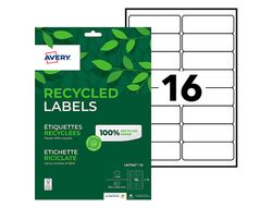 Etiqueta adhesiva avery blanca permanente reciclada 100% para impresora laser 99,1x33,9 mm caja de 240