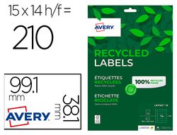 Etiqueta adhesiva avery blanca permanente reciclada 100% para impresora laser 99,1x38,1 mm caja de 210
