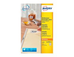 Etiqueta adhesiva avery blanca removible para impresora laser inkjet y fotocopiadora 45,7x21,2 mm