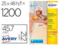 Etiqueta adhesiva avery blanca removible para impresora laser inkjet y fotocopiadora 45,7x21,2 mm