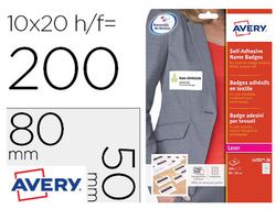 Etiqueta adhesiva avery identificativa acetato de seda tamaño 80x50 mm removible laser caja de 100