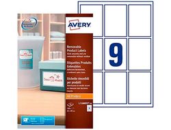 Etiqueta adhesiva avery removible para impresora laser inyeccion tinta fotocopiadora blanca 62x89 mm