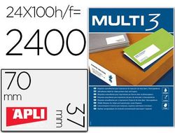 Etiqueta Adhesiva Multi 3 Apli 70X37 mm Fotocopiadora Laser Ink-Jet Caja con 100 Hojas Din A4