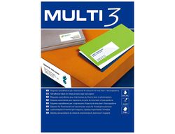 Etiqueta Adhesiva Multi 3 Apli 70X37 mm Fotocopiadora Laser Ink-Jet Caja con 100 Hojas Din A4