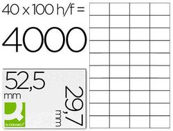 Etiqueta Adhesiva Q-Connect Kf00574 -Tamaño 52,5X29,7 mm -Fotocopiadora -Laser -Ink-Jet-Caja con 100 Hojas Din A4