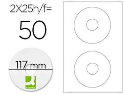 Etiqueta Adhesiva Q-Connect Kf01579 -Tamaño Cd-Rom -Fotocopiadora -Laser -Ink-Jet-Caja con 25 H/50 Etiquetas