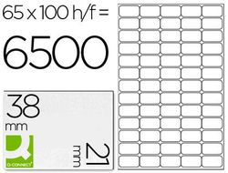 Etiqueta Adhesiva Q-Connect Kf01581 Tamaño 38,1X21,2Mm Fotocopiadora Laser Ink-Jet Caja con 100 Hojas Din A4