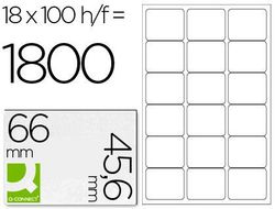 Etiqueta Adhesiva Q-Connect Kf01583 Tamaño 66X45,6 mm Fotocopiadora Laser Ink-Jet Caja con 100 Hojas Din A4