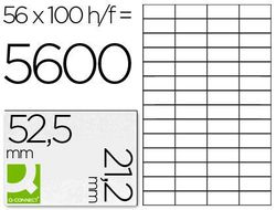 Etiqueta Adhesiva Q-Connect Kf10638 Tamaño 52,5X21,2 mm Fotocopiadora Laser Ink-Jet Caja con 100 Hojas Din A4