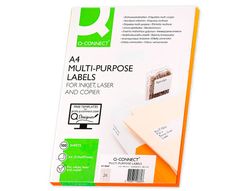 Etiqueta Adhesiva Q-Connect Kf10647 Tamaño 70X37 mm Fotocopiadora Laser Ink-Jet Caja con 100 Hojas Din A4