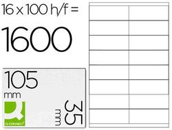 Etiqueta Adhesiva Q-Connect Kf10653 Tamaño 105X35 mm Fotocopiadora Laser -Ink-Jet Caja con 100 Hojas Din A4