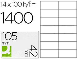 Etiqueta Adhesiva Q-Connect Kf10655 Tamaño 105X42 mm Fotocopiadora Laser Ink-Jet Caja con 100 Hojas Din A4