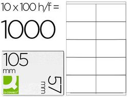 Etiqueta Adhesiva Q-Connect Kf10658 Tamaño 105X57 mm Fotocopiadora Laser Ink-Jet Caja con 100 Hojas Din A4