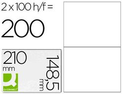 Etiqueta Adhesiva Q-Connect Kf10662 Tamaño 210X148,5 mm Fotocopiadora Laser Ink-Jet Caja con 100 Hojas Din A4