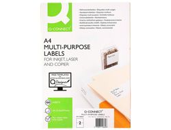 Etiqueta Adhesiva Q-Connect Kf10662 Tamaño 210X148,5 mm Fotocopiadora Laser Ink-Jet Caja con 100 Hojas Din A4