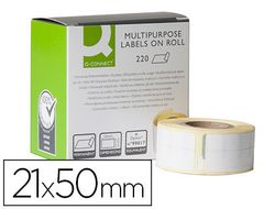 Etiqueta adhesiva q-connect kf18541 compatible dymo 99017 tamaño 21x50 mm caja con 220 etiquetas