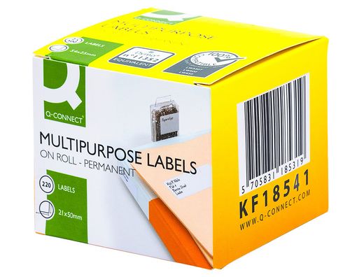 Etiqueta adhesiva q-connect kf18541 compatible dymo 99017 tamaño 21x50 mm caja con 220 etiquetas