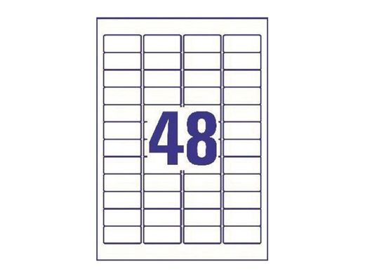 Etiqueta adhesiva resistente avery poliester blanco laser 45,7x21,2 mm caja de 960 unidades