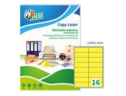 Etiqueta adhesiva tico amarill o fluorescentes permanente fsclaser/inkjet/fotocopia 99,1x34mm caja de 1120 unidades
