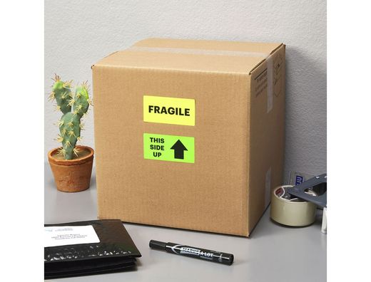 Etiqueta adhesiva tico amarill o fluorescentes permanente fsclaser/inkjet/fotocopia 99,1x67,7 mm caja de 560 unidades