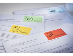 Etiqueta adhesiva tico amarill o fluorescentes permanente fsclaser/inkjet/fotocopia 99,1x67,7 mm caja de 560 unidades