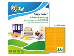 Etiqueta adhesiva tico naranja fluorescentes permanente fsclaser/inkjet/fotocopia 99,1x34mm caja de 1120 unidades