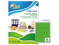 Etiqueta adhesiva tico verde f luorescentes permanente fsc laser/inkjet/fotocopia 99,1x34 mmcaja de 1120 unidades
