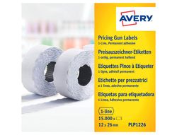 Etiqueta avery 1 linea adhesivo permanente 26x12 mm blanca rollo de 1500 unidades caja de 10 unidades