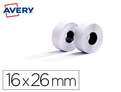 Etiqueta avery ondulada blanca permanente 26x16 mm para etiquetadora pl21/18 caja de 10 rollos de 1200 etiqietas