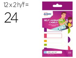 Etiqueta avery plastificable colores fluorescentes blister de 30 unidades