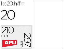 Etiquetas adhesivas apli de poliester resistente a la intemperie para impresora laser 210x297 mm