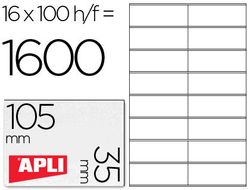 Etiquetas Apli 105 x 35 mm. en blanco cantos rectos (100 hojas) Ref. 1287