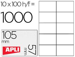 Etiquetas Apli 105 x 57 mm. blanco cantos rectos (100 hojas)