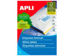 Etiquetas Apli 210 x 148 mm. blanco cantos rectos (100 hojas)