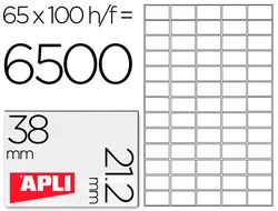 Etiquetas Apli 38 x 21,2 mm. en blanco cantos rectos (100 hojas)