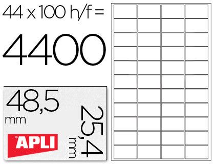 Etiquetas Apli 48,5 x 25,4 mm. en blanco cantos rectos (100 hojas)