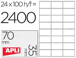 Etiquetas Apli 70 x 35 mm. en blanco cantos rectos (100 hojas)