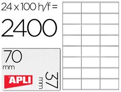 Etiquetas Apli 70 x 37 mm. en blanco cantos rectos (100 hojas)