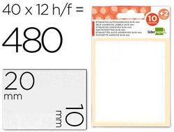 Etiquetas Liderpapel Sobre de 10 H. + 2 H. Obsequio 10X20 mm -35 Unidades Por Hoja