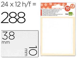 Etiquetas Liderpapel Sobre de 10 H. + 2 H. Obsequio 10X38 mm -21 Unidades Por Hoja