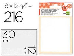 Etiquetas Liderpapel Sobre de 10 H. + 2 H. Obsequio 12X30 mm -18 Unidades Por Hoja