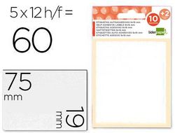 Etiquetas Liderpapel Sobre de 10 H. + 2 H. Obsequio 19X75 mm -5 Unidades Por Hoja