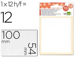 Etiquetas Liderpapel Sobre de 10 H. + 2 H. Obsequio 54X100 mm -1 Unidades Por Hoja