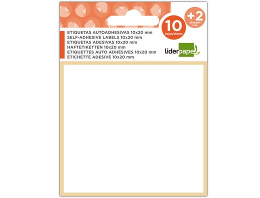 Etiquetas Liderpapel Sobre de 10 H. + 2 H. Obsequio 9X16 mm -48 Unidades Por Hoja